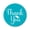 Turquoise Blue & White, variant on Darling Souvenir Personalized 1.6 Inches Round Turquoise Blue DIY Heart Calligraphy Thank You Stickers-45 Pcs