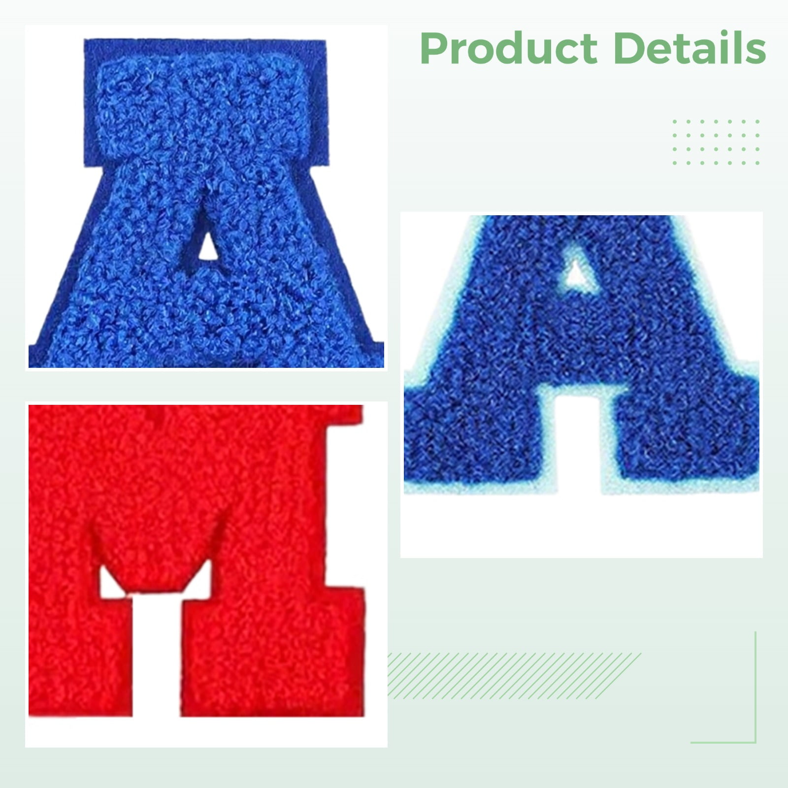 52 Pcs Rainbow Chenille Letter Patches Iron On, 2.8 in High, Embroidered Alphabet Applique Patches for DIY, Clothing, Bags Decoration