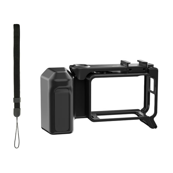 Camera Grip Quick Release Cage Handle For Action 5pro/4/3 Sports Cameras With Cold Shoe Mount And Safety Wrist Strap
