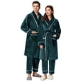 thumbnail image 2 of Sngxgn Women's Cotton Pajama Long-Sleeve Shirt and Pants Set(Green,XL), 2 of 9