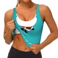thumbnail image 3 of Fotbe Cute Santa Claus Sujetador Deportivo Largo sin Aros para Mujer con Almohadillas y Soporte Medio, Transpirable y Absorbente, Camiseta Tipo Chaleco o Tank Top-X-Large, 3 of 8