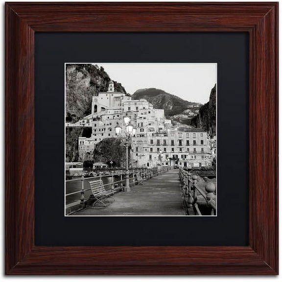 Trademark Fine Art "Amalfi Pier I" Canvas Art by Alan Blaustein, Black Matte, Wood Frame