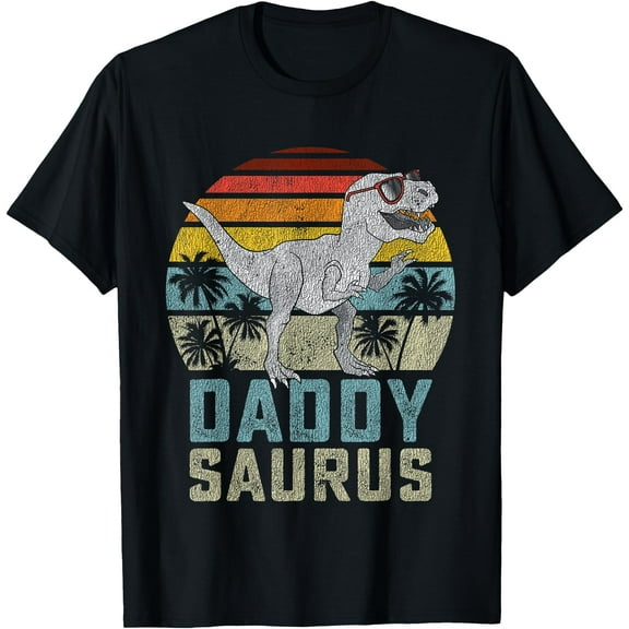 T-Rex Daddysaurus Dinosaur Daddy Saurus Family Matching Unisex T-Shirt for Men Women