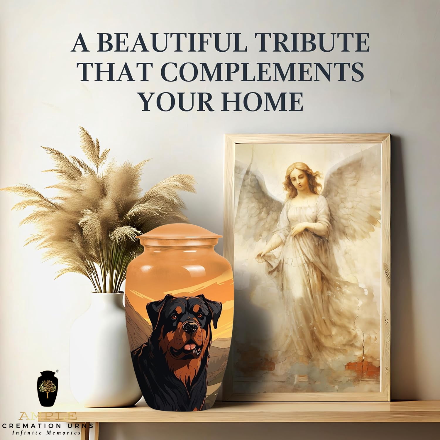 Rottweiler Dog Cremation Urn for Ashes – Pet Memorial Urn for Dogs Aluminum