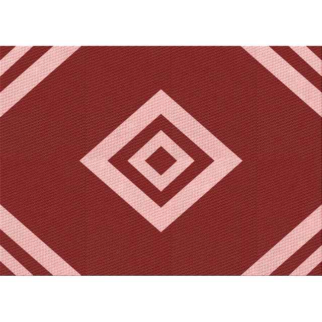Ahgly Company Tapis d'Intérieur Lavables en Machine, Rectangle Rouge Transitionnel, 5' x 7'