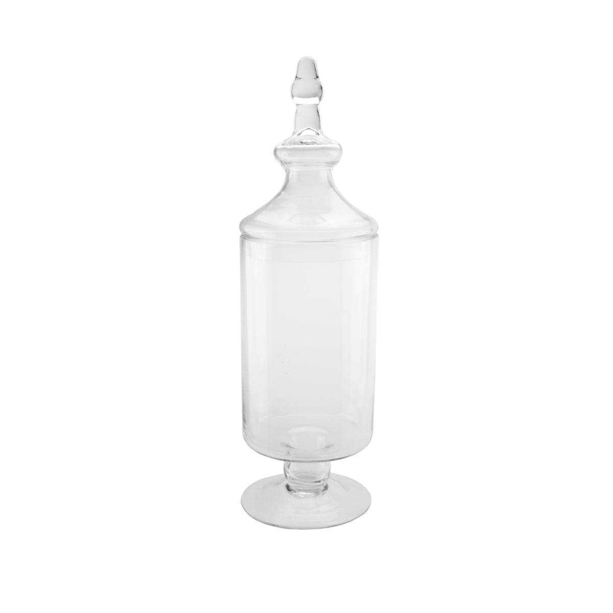 Northlight 19" Transparent Glass Cylindrical Jar with Finial Topped Lid