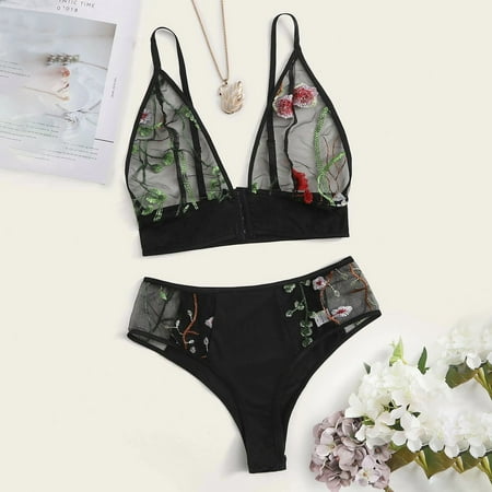 

XHJUN Women s Cutout Bra and Panty Lace Teddy Lingerie Sets with 2 pieces Sheer Sexy Babydoll Trim Chemise