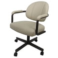 thumbnail image 2 of 4 - Swivel Metal Dining Caster Chair M-70 - Ocean Beige Vinyl on Coffee Chairs, 2 of 3