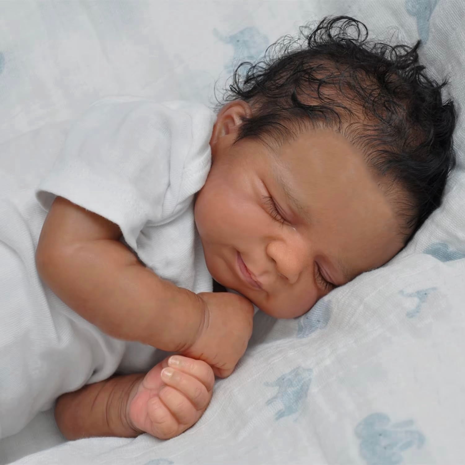 18Inch Black Lifelike Reborn Baby Dolls- Realistic Newborn Baby Doll, Soft Cloth Body Real Life Baby Dolls with Accessories Gift Box for Kids 3+