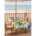 thumbnail image 2 of Outdoor Tablecloth with Umbrella Hole for Patio/Picnic/Party/Camping, Colorful Soccer Waterproof Table Cloth Rectangle Table Cover Washable, Football Ink Wash Creative Art (52"x 70"), 2 of 9