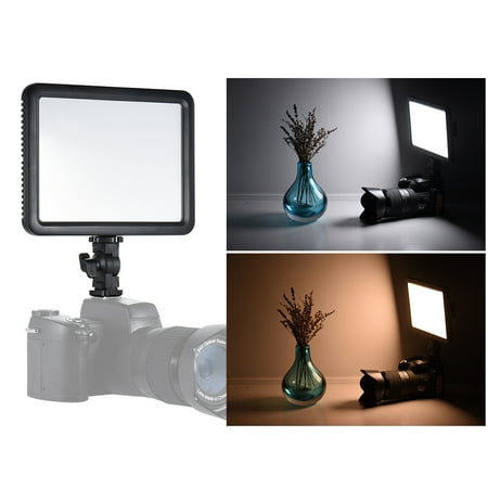 Digital Cameras Hot Shoe - Godox LEDP120C Ultra-thin 12W Dimmable LED Video Light Panel Fill-in On-camera Lamp 3200K-5600K Bi-color Temperature w/ Hot Shoe Adapter for Cannon Nikon Sony Digital DSLR Camera Studio Photography
