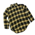 thumbnail image 2 of Dxzfnsa Womens Fall Outfits Fashion Clothes Shackets Flannel Plaid Button Down Long Sleeve Shirts Jackets Button Down Shirts for Women,Yellow-L, 2 of 3
