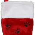 thumbnail image 3 of Northlight Traditional Christmas Stocking with Black Paw Prints  - 14"- Red and White, 3 of 3