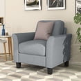 thumbnail image 3 of 2Pcs Living Room Upholstered Sofa Set, Single Sofa and 3-Seat Sofa Set, Gray, 3 of 8