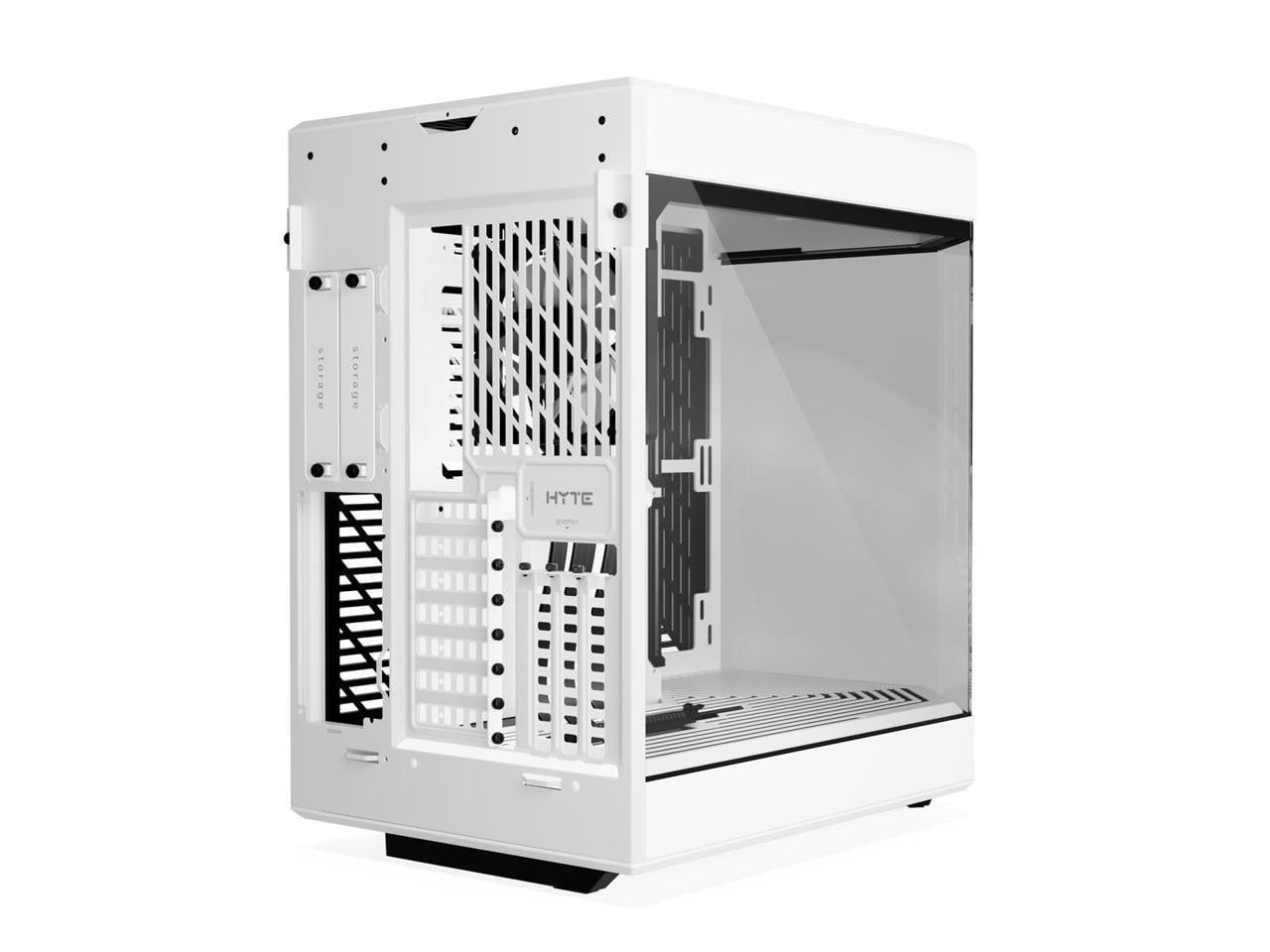 HYTE Y60 Modern Aesthetic Dual Chamber Panoramic Tempered Glass Mid-Tower ATX Computer Gaming Case with PCIe 4.0 Riser Cable Included, Snow White