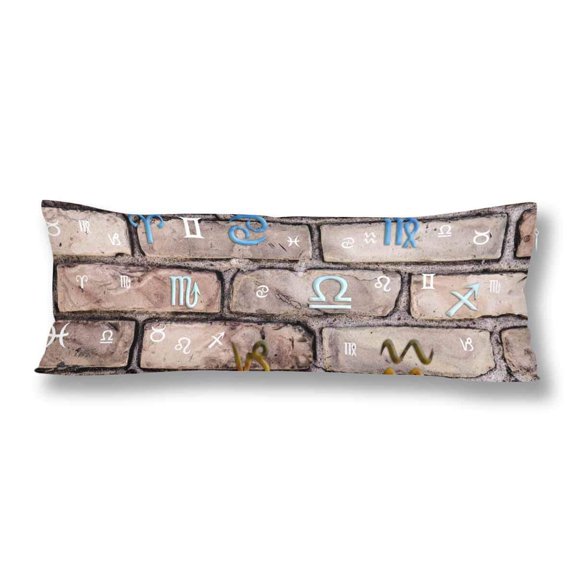 ABPHOTO Twelve Zodiac Sign Body Pillow Covers Pillowcase 20x60 inch Wall Body Pillow Case Protector