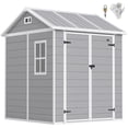 thumbnail image 1 of Outsunny 6' x 6' Outdoor Storage Shed, Resin Shed with Floor, Window, 1 of 10