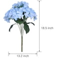 thumbnail image 5 of Coolmade 6 Big Heads Hydrangeas Flowers Fake Silk Hydrangea Artificial Flower Arrangements Bridal Bouquet Wedding Party Garden Home Decor (Light Blue), 5 of 7