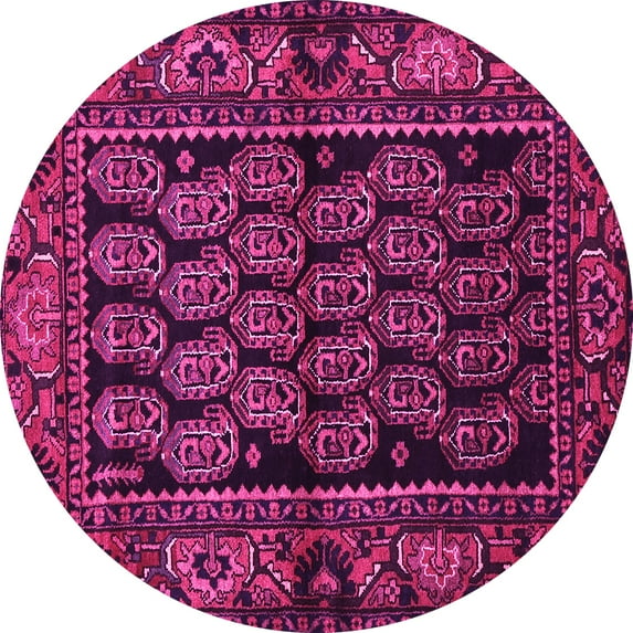 Ahgly Company Indoor Round Persian Pink Traditional Area Rugs, 8' Round