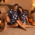 thumbnail image 6 of Halloween Sleepwear, Halloween Couple Matching Pajamas Set, Black Ghost Pumpkin Candy Corn Short Sleeve Loungewear, Crop Top & Shorts Sleepwear, Soft Cozy Holiday Nightwear for Summer Home Wear, L, 6 of 6