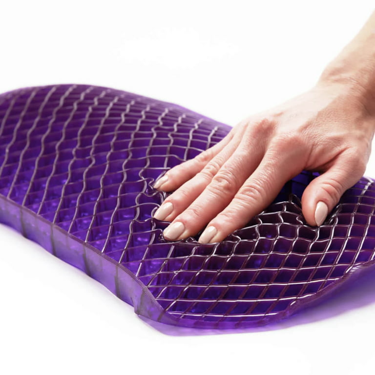 Purple Back Cushion 15.75“ x 9.25“, Pressure Reducing GelFlex Grid, Ideal  for Extended Sitting 