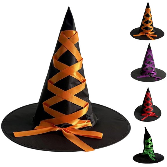 LNZGNM Halloween Women's Witch Hat, Pointed Crown with Wide Brim, Lightweight and Comfortable for Halloween Parties, Themed Photo Shoots, Ready for the Spotlight,Purple(One Size)