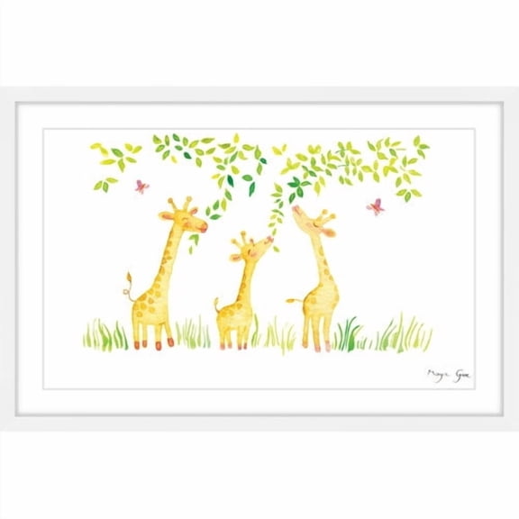Marmont Hill "Three Giraffes" by Maya Gur Framed Painting Print