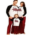 thumbnail image 2 of JUNWELL Holiday Family Pajamas Matching Sets Christmas PJs with Mama Bear Printed Romper Plaid Pants Sleepwear, 2 of 6