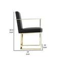 thumbnail image 5 of Benjara Boly 24 Inch Dining Armchair, Plush Black Faux Leather, Gold Cantilever, 5 of 5