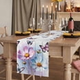 thumbnail image 2 of Table Runners 72 Inches Long Dress Scarves, Pink Blue Floral Farmhouse Kitchen Table Runner, Coffee Tablerunners, Butterflies Vintage Oil Painting Wooden 14x72 Inch, 2 of 9