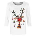 thumbnail image 4 of XIAOCHA Womens T-Shirts Reindeer And Christmas Ornament Print Crew Neck Pullover Tees Shirt Long Sleeves Loose Fit Tees Christmas Holiday Wear, 4 of 4