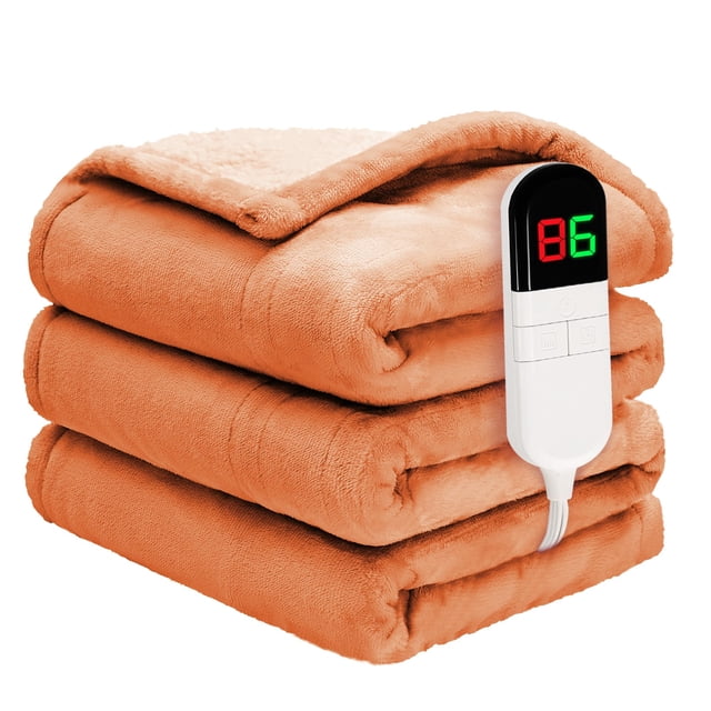 Manta térmica PTQ Premium Frannel Twin 160 x 210 cm naranja