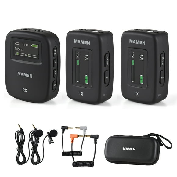 MAMEN SM-W16 One-Trigger-Two 2.4G Wireless Microphone System(2 Transmitters & 1
