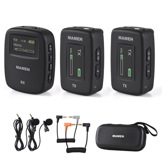 MAMEN SM-W16 One-Trigger-Two 2.4G Wireless Microphone System(2 Transmitters & 1
