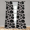 thumbnail image 4 of Ambesonne Floral Abstract Curtains, Flowery Night Print, Pair of 28"x63", Taupe Grey Charcoal Grey, 4 of 5