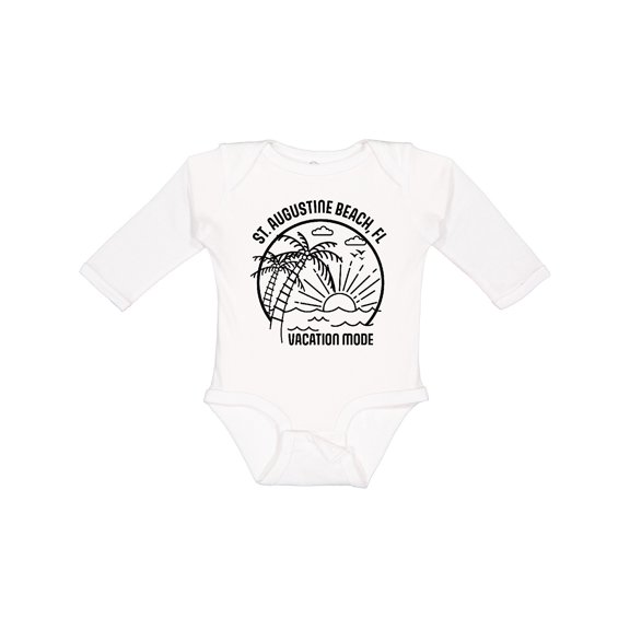 Inktastic Summer Vacation Mode St. Augustine Beach Florida Boys or Girls Long Sleeve Baby Bodysuit