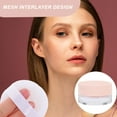 thumbnail image 5 of Portable Empty Loose Powder Box Mirror Powder Container Elastic Plastic Little Mesh Makeup Case with Powder Puff Pink, 5 of 5