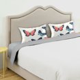 thumbnail image 3 of Yayeee Pillowcase Standard Size Set of 2 Satin Wrinkle Resistant Pillow Case, Beige Butterflies, 3 of 7