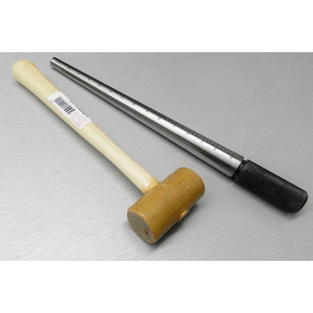 BooTool JEWELRY MAKING STEEL RING MANDREL & RAWHIDE MALLET SET FINGER