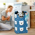 thumbnail image 5 of Yayeee Freestanding Laundry Hamper with Handle Collapsible Large Storage Basket for Clothes, Blue Polar Bear, 5 of 7