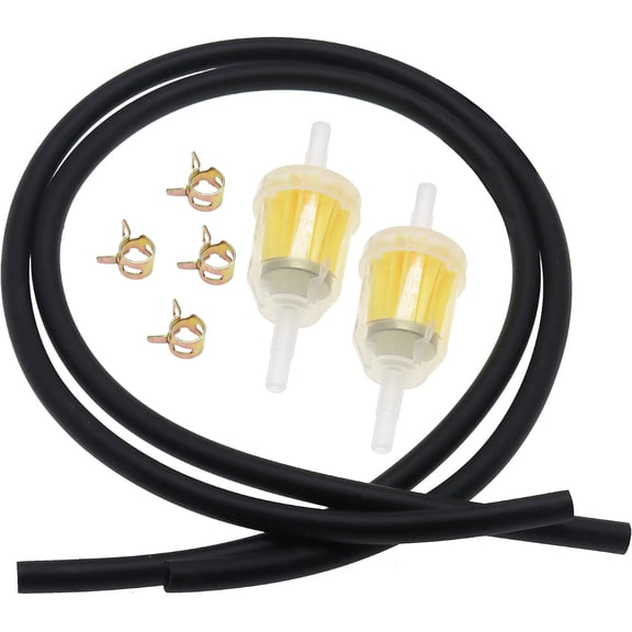 Fuel Filter and 3/16" Inner Diameter 395051R Fuel Line Hose and 791850 Clamps Replacement for ATV Lawn Mower