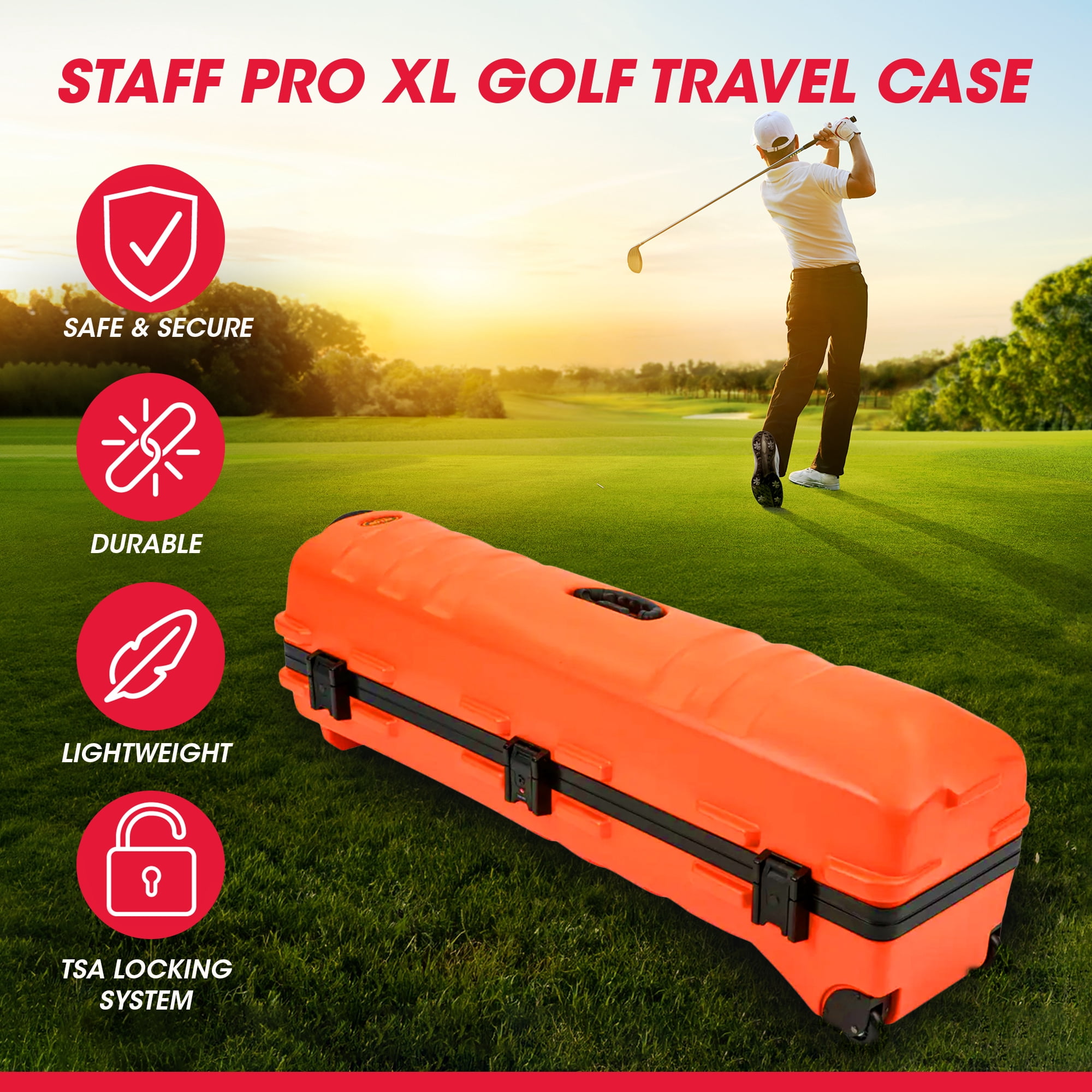 SKB Cases ATA Staff Pro XL Hard Plastic Storage Wheeled Golf Travel Case