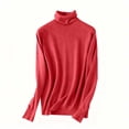 thumbnail image 7 of SELONE Turtle Necks Tops for Women Base Layer Knitted Pullover Long Sleeve Sweaters Bodycon Soild Underwear Red XL, 7 of 7