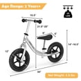 thumbnail image 4 of Spaco Aluminum Adjustable No Pedal Balance Bike for Kids-Black, Kids Balance Bike, Toddler Bike for Years Boys and Girls, Early, 4 of 9