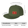 thumbnail image 2 of DouZhe Flat Brim Cap Snapback Hat, Montenegro Flag Prints Adjustable Green Adult Baseball Cap, 2 of 6