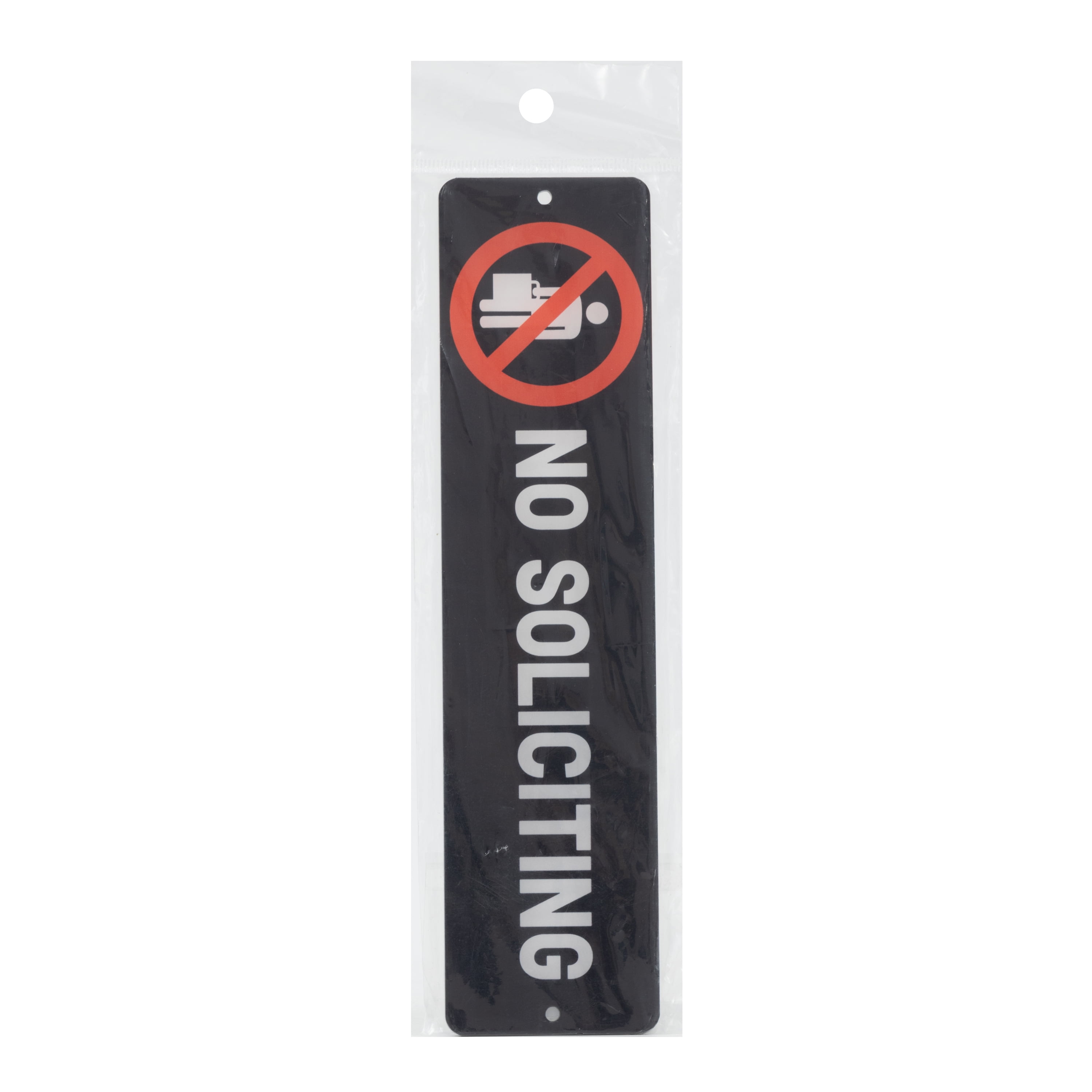 Pen+Gear No Soliciting Sign, 2 in x 8 in, Black, 1 Pack
