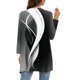 thumbnail image 3 of ICHUANYI Liquidación Blusa tipo cárdigan con estampado de bolsillos cómodos informales de manga 3/4 para mujer ICHUANYI WER202308255556, 3 of 5