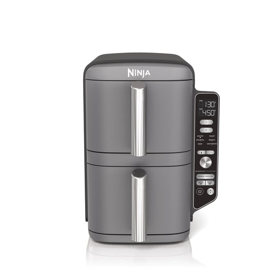 Freidora de Aire Ninja DoubleStack XL 6 Programas 2 Cestas Capacidad 9.45 Litros Color Gris