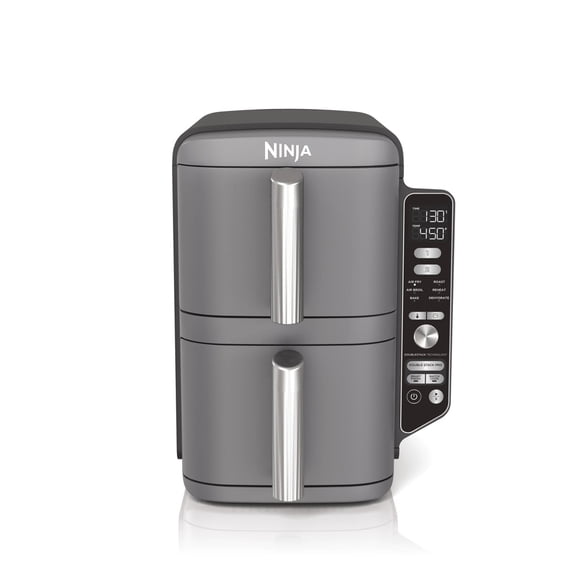 Freidora de Aire Ninja DoubleStack XL 6 Programas 2 Cestas Capacidad 9.45 Litros Color Gris