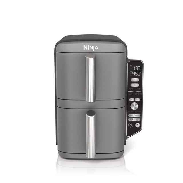 Freidora de Aire Ninja DoubleStack XL 6 Programas 2 Cestas Capacidad 9.45 Litros Color Gris